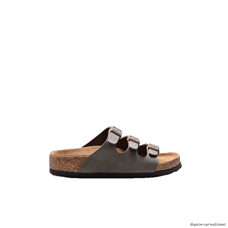 BIRKENSTOCK Three-Buckle Casual Grey Slides