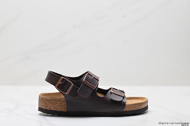 Birkenstock Vintage Casual Dark Brown Buckle Sandals
