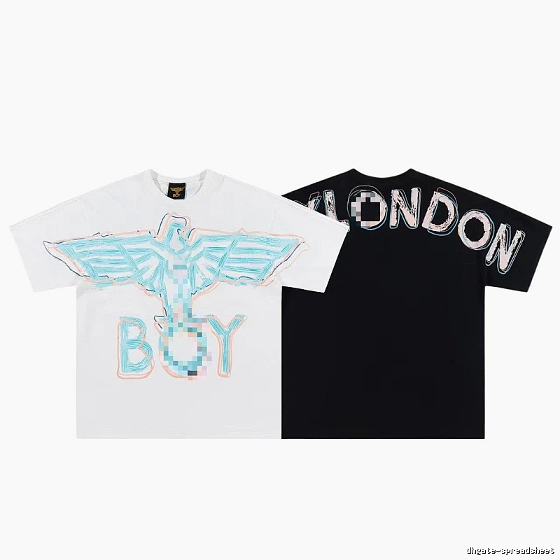 BOY Flying Eagle Graffiti Street Style Two-Tone Short Sleeve T-Shirt