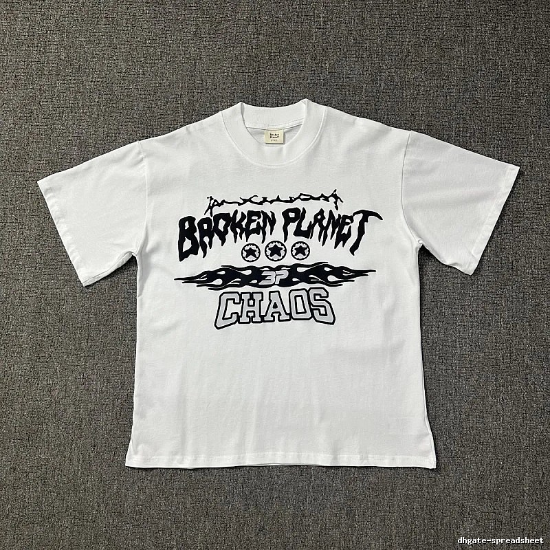 Broken Planet Compact Graphic T-shirt White Cotton Bold for Smart Casual Looks