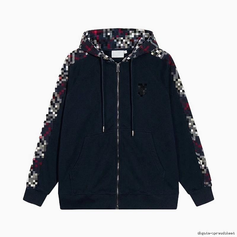 Burberry checkered fashion black coat