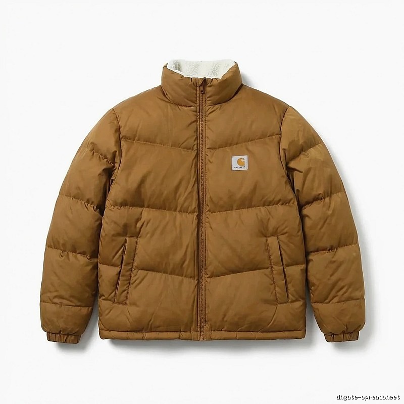 Carhartt workwear style khaki cotton-padded jacket