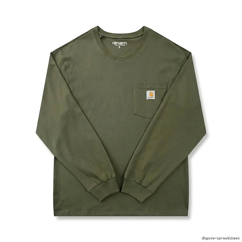 Carhartt workwear style olive green long-sleeve