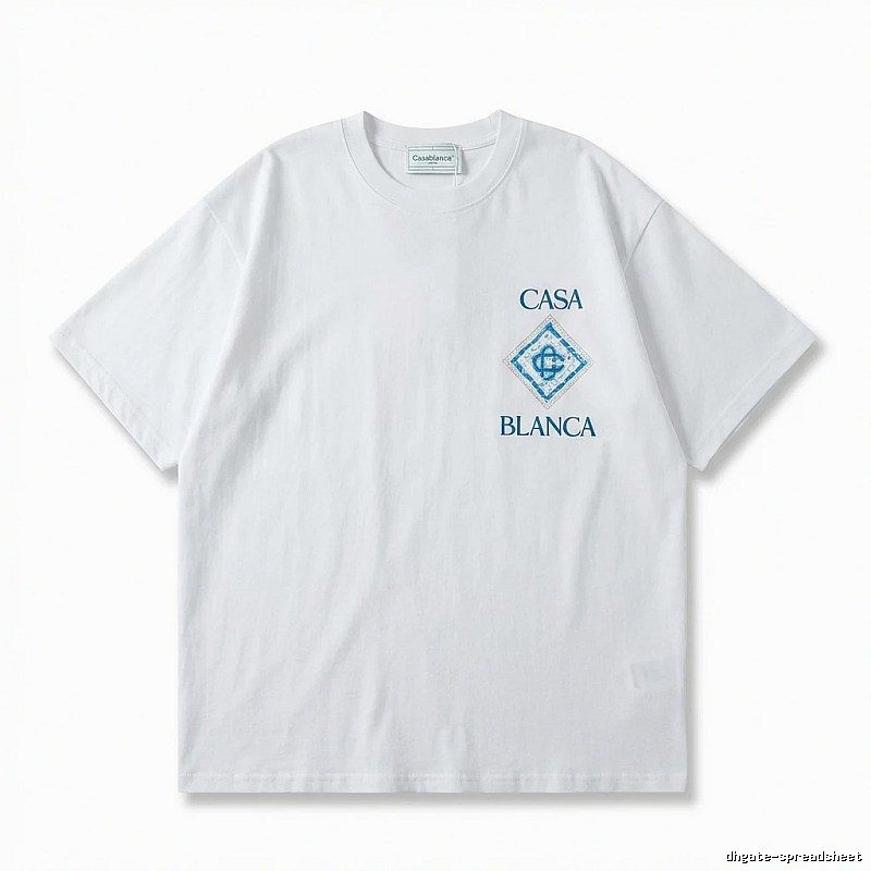 Casablanca Blue and White Minimalist Style T-shirt