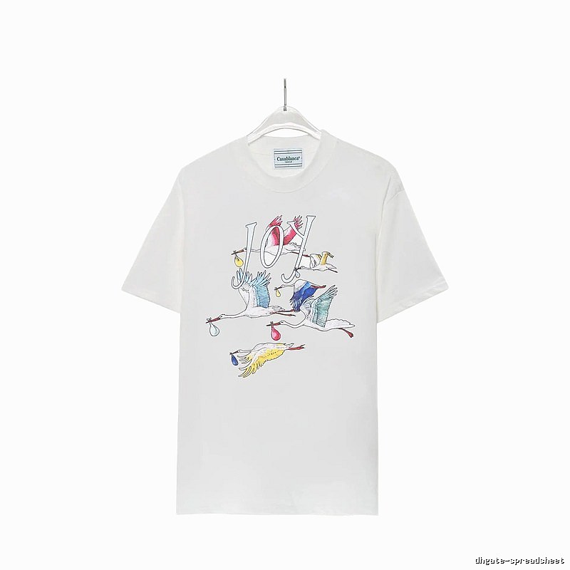 Casablanca Crane Print Wind White T-shirt