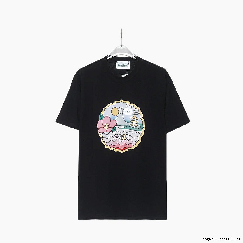 Casablanca Print Retro Style Black T-shirt