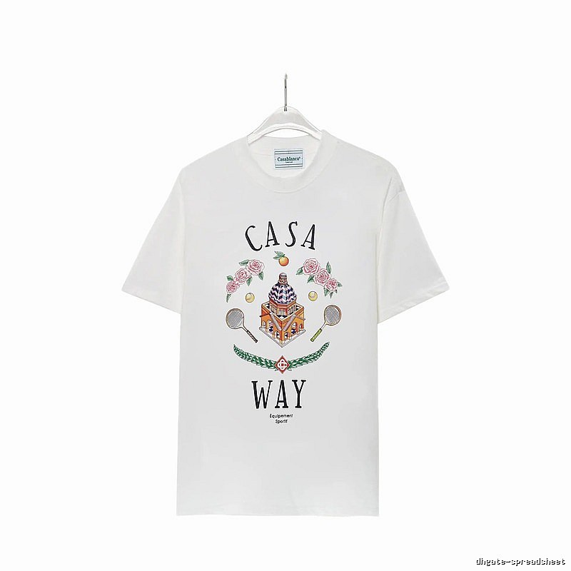 Casablanca printed casual white T-shirt