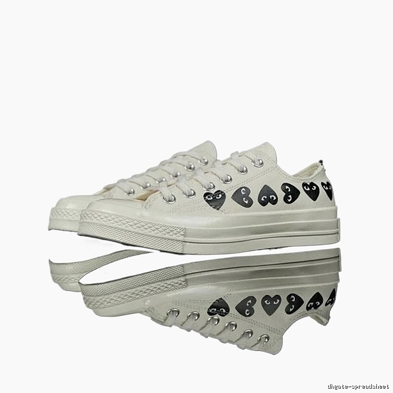 CDG Love Minimalist Style White Shoes
