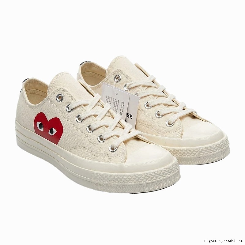 CDG Love Series Minimalist Style White Shoes
