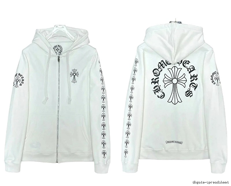 Chrome Hearts Cross Cool Style White Hoodie