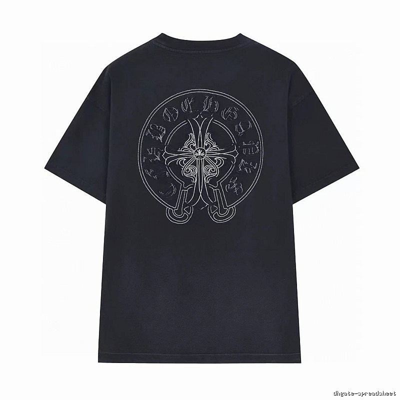 Chrome Hearts Cross Embroidered Street Style Black T-Shirt