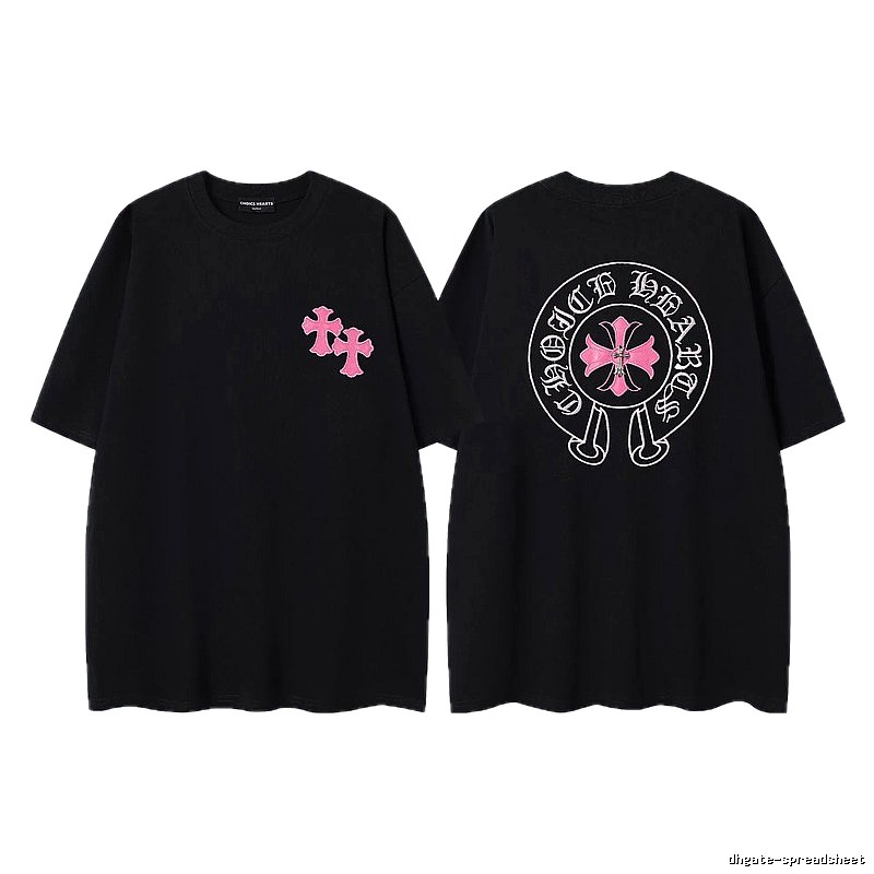 Chrome Hearts Cross Embroidered Street-style Black T-Shirt