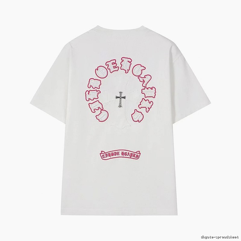 Chrome Hearts Cross Embroidered Street Style White T-Shirt