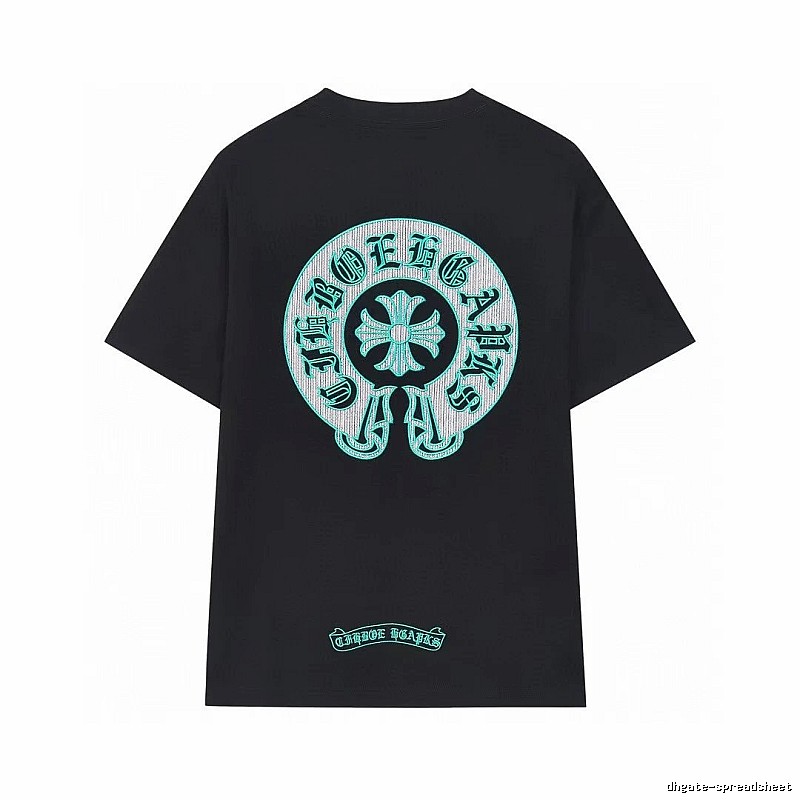 Chrome Hearts Cross Embroidered Vintage Style Black T-Shirt