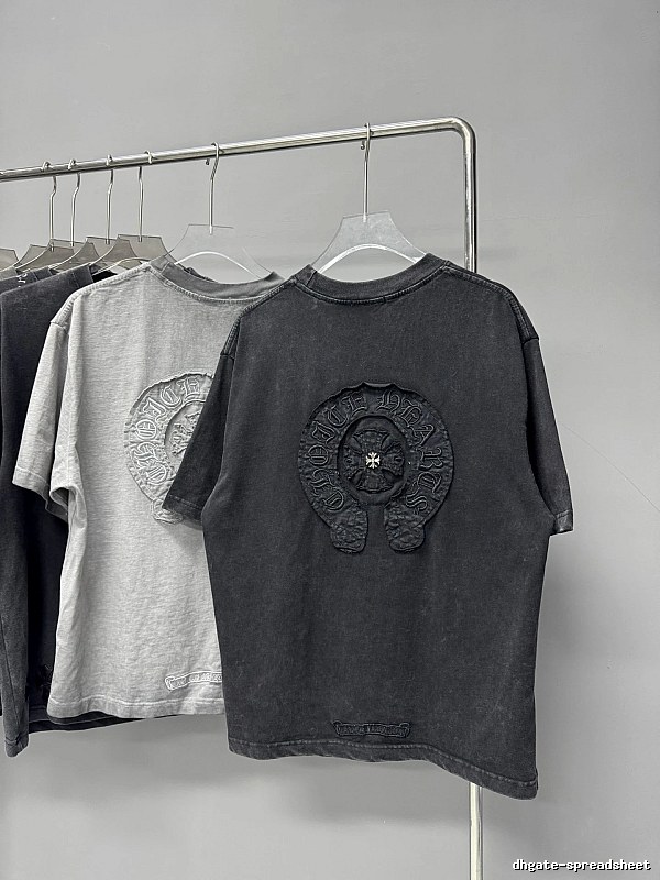 Chrome Hearts Cross-Embroidered Vintage Style Black T-Shirt