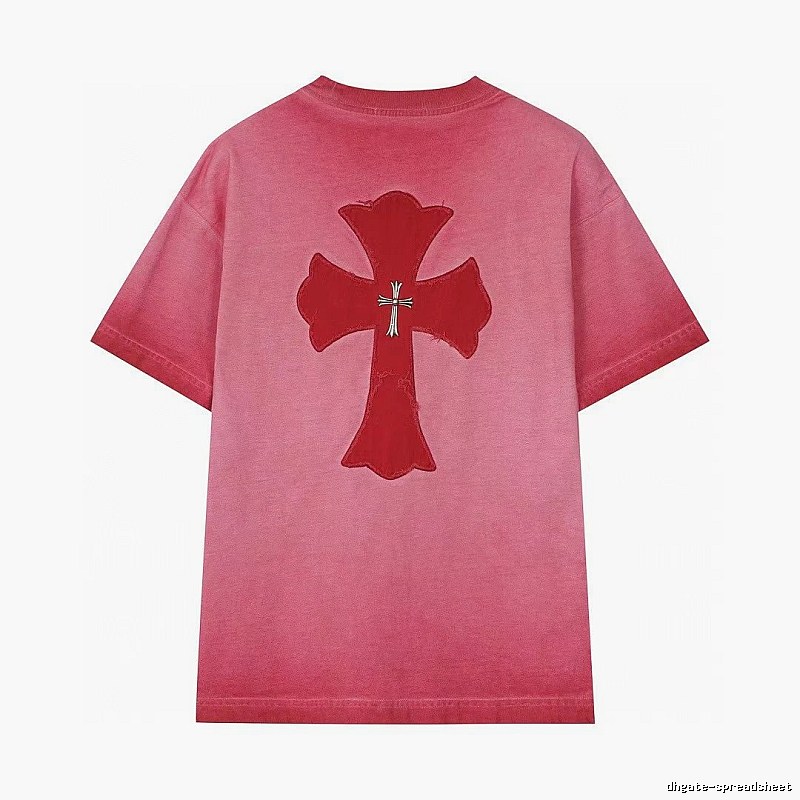 Chrome Hearts Cross Patch Street Style Pink T-Shirt
