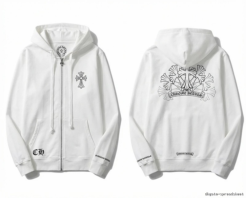 Chrome Hearts Cross Trendy and Cool Style White Sweatshirt