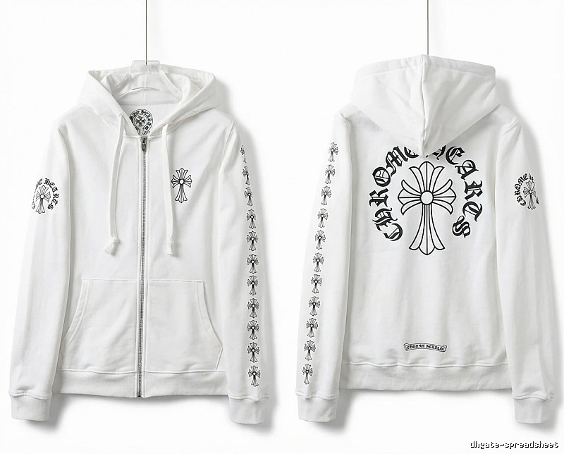 Chrome Hearts Cross Trendy White Hoodie