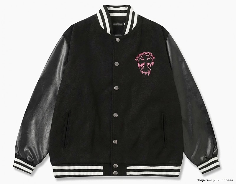 Chrome Hearts embroidered baseball jacket in black