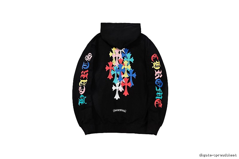 Chrome Hearts Lightweight Cross graphic hoodie Black Blue Cross for Trend Styling