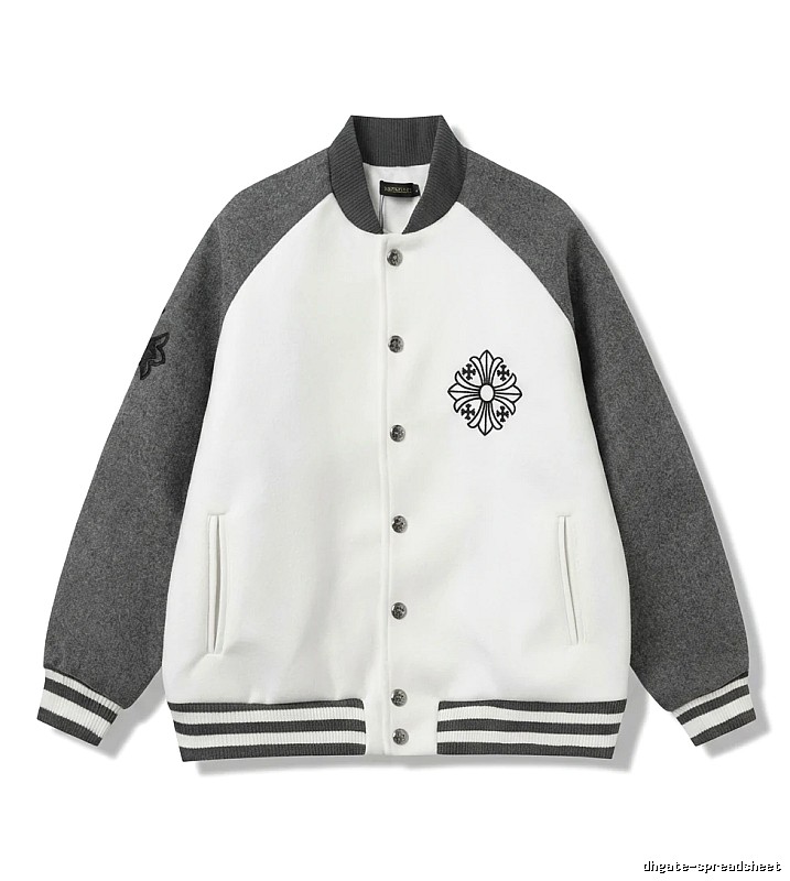 Chrome Hearts Retro Grey and White Collar Jacket