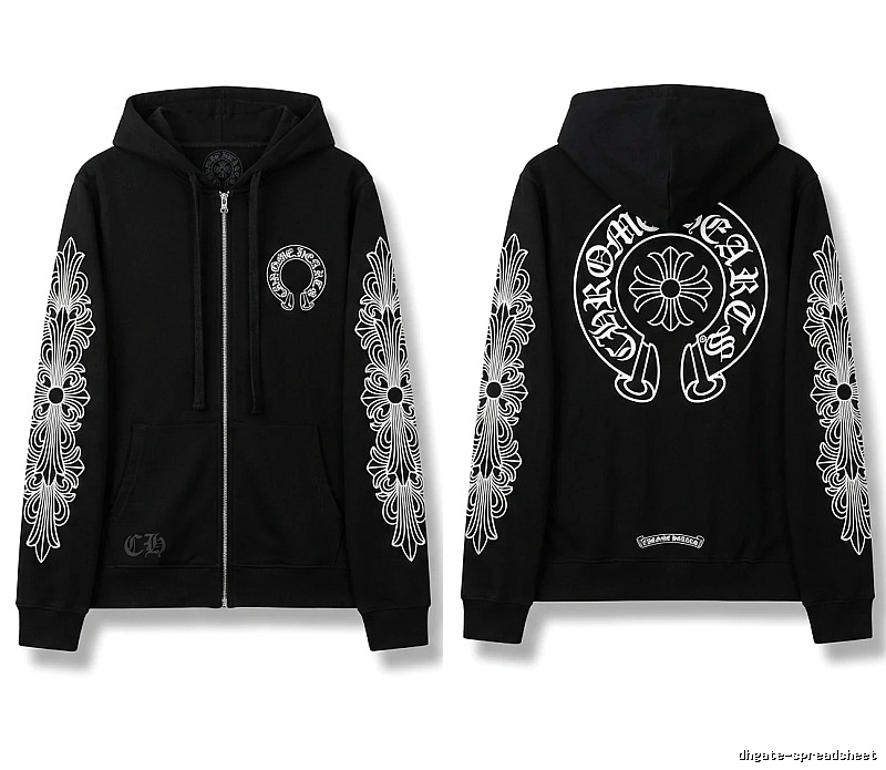 Chrome Hearts retro-style black hoodie