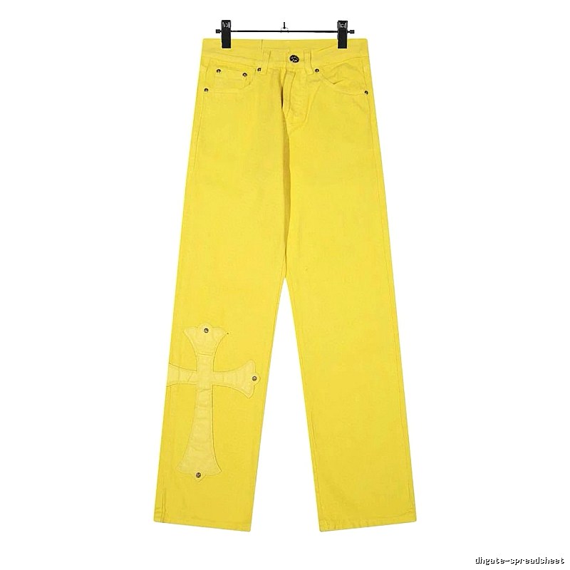 Chrome Hearts Streetwear Graphic jeans Light Denim Jeans with Logo Accent