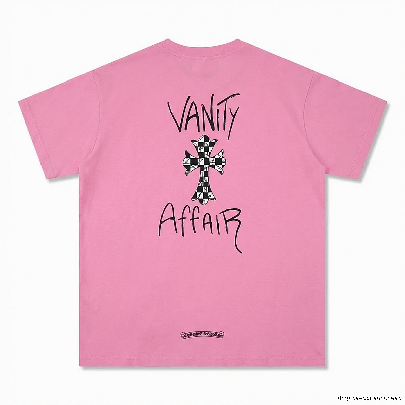 Chrome Hearts Trendy and Cool Style Pink T-shirt