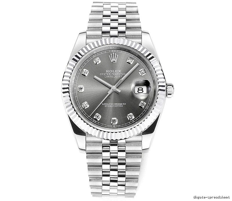 Collector Rolex Datejust Automatic Watch with gray diamond-marker dial