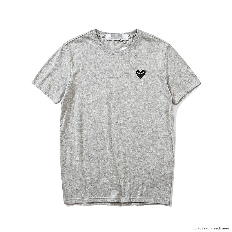 Comme des Garcons PLAY 2021-95 Gray Style 2195 Heart Logo T-Shirt Summer Styling