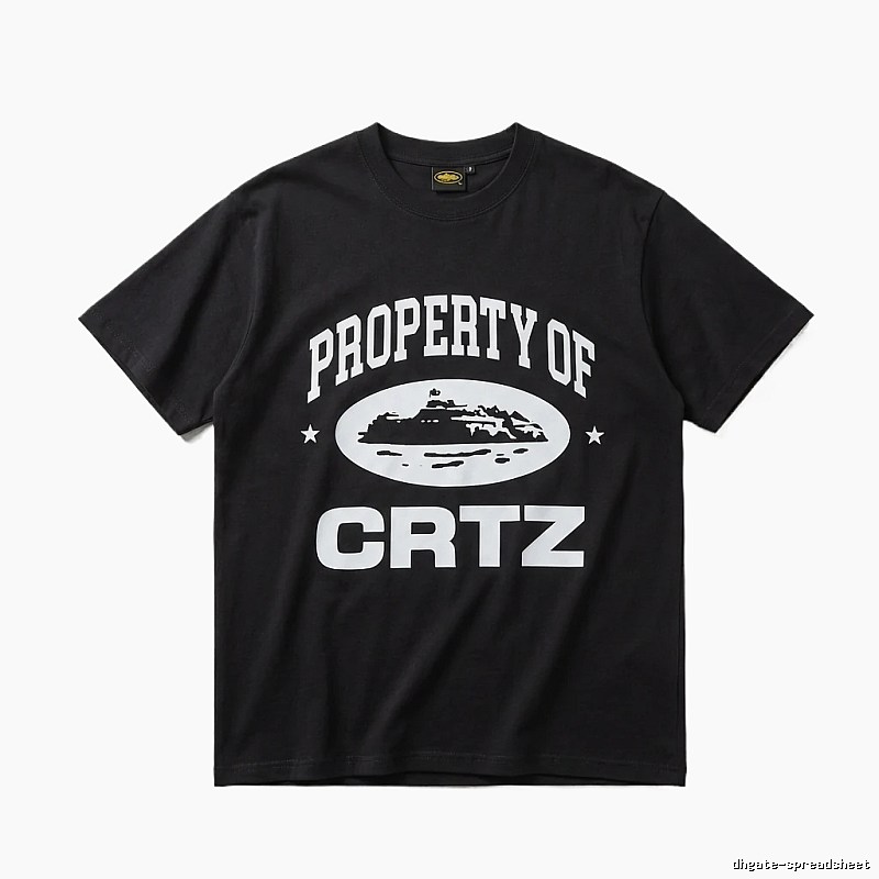 Corteiz black and white minimalist style T-shirt