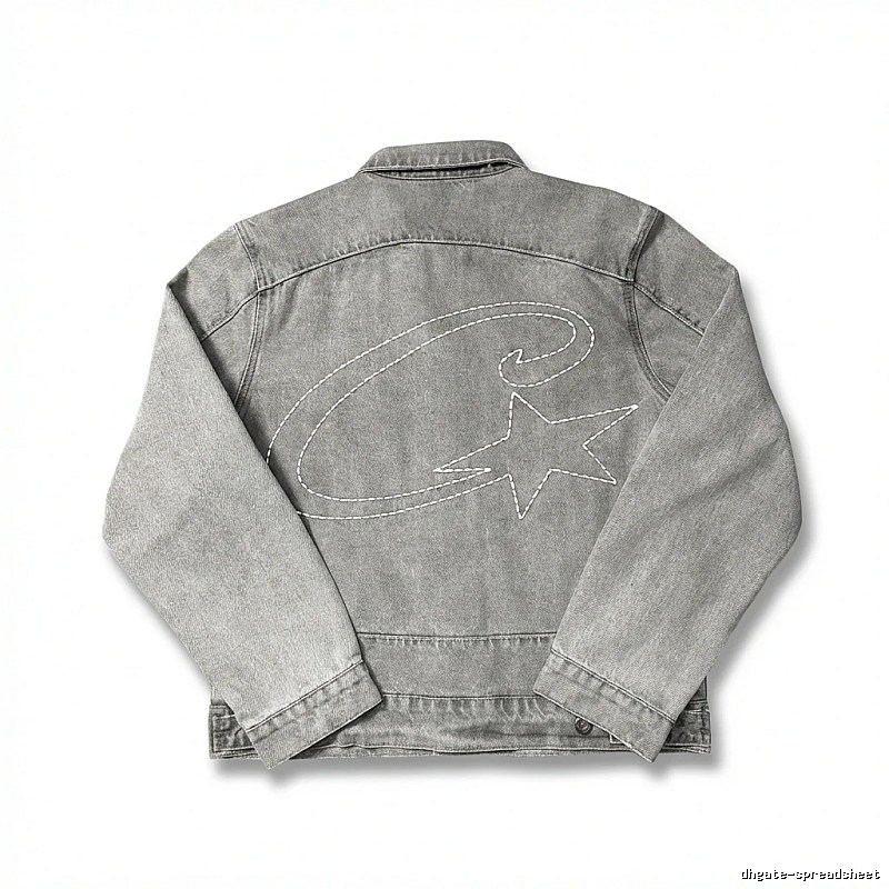 Corteiz denim retro-style grey coat