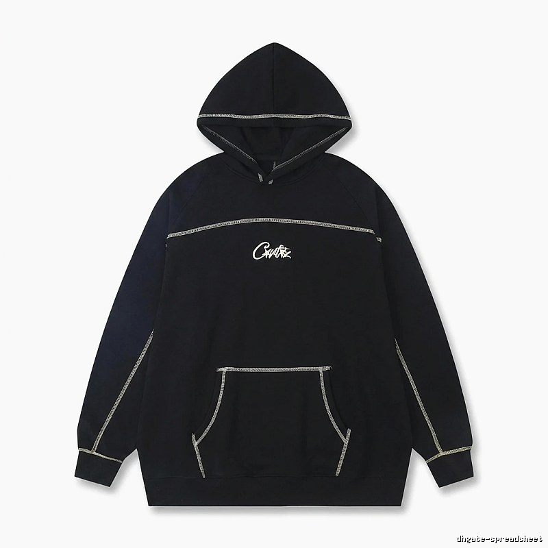 Corteiz Embroidered Simple Style Black Sweatshirt
