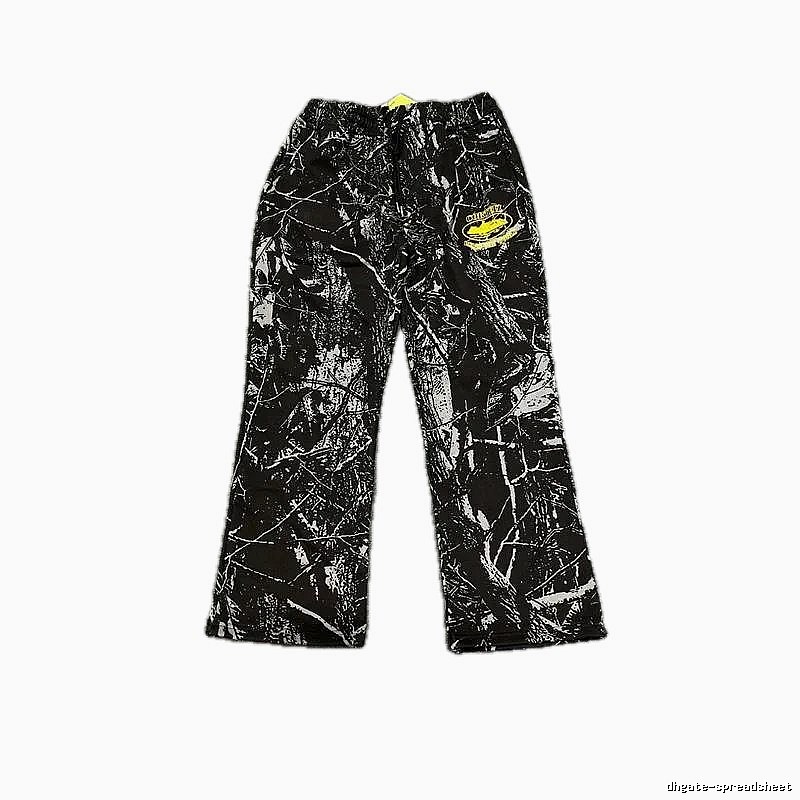Corteiz graffiti-style black long trousers