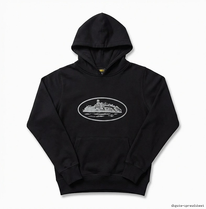 Corteiz Island Logo Minimalist Style Black Sweatshirt