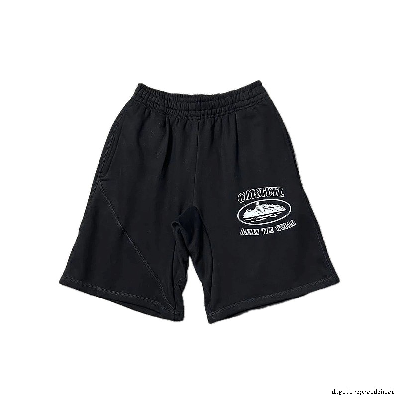Corteiz retro-style black shorts