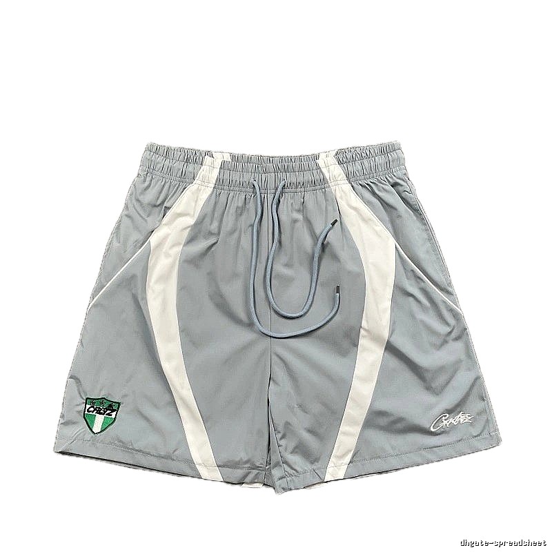 Corteiz Shield Logo Street Style Light Gray Athletic Shorts