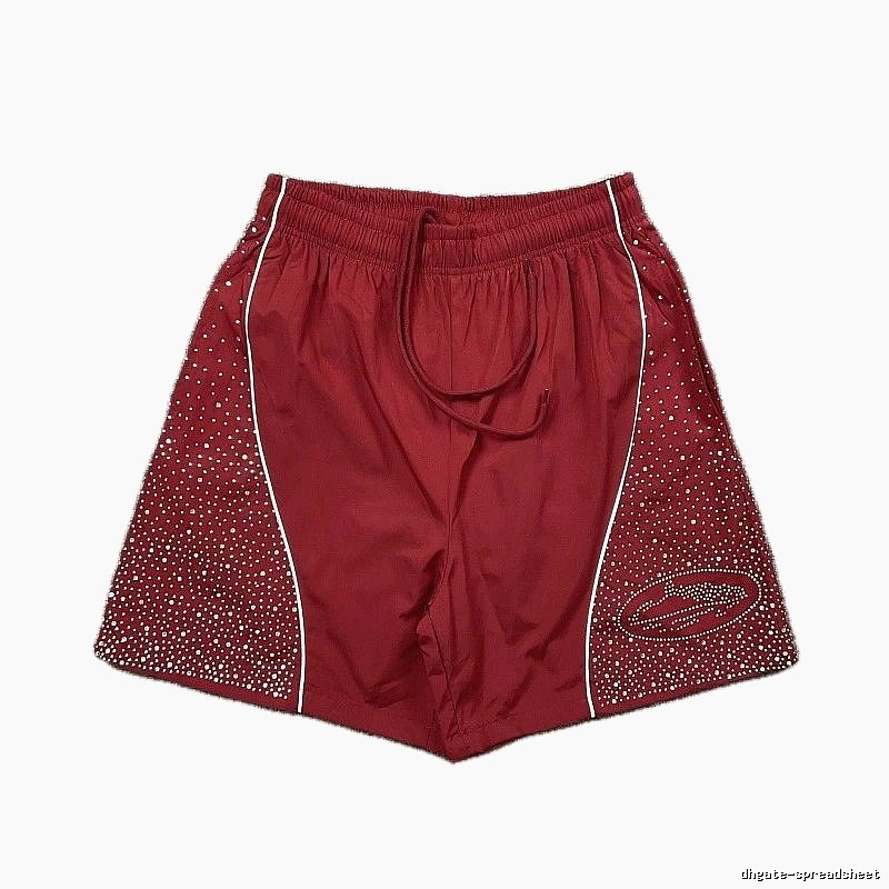 Corteiz Starry Street Style Burgundy Shorts