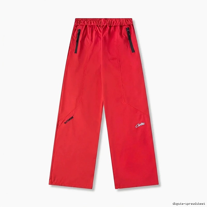 Corteiz workwear-style red long trousers