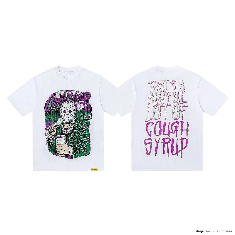 COUGH SYRUP Jason Print Street Style White T-shirt