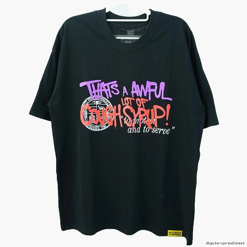 CoughSyrup Graffiti Street Style Black T-shirt