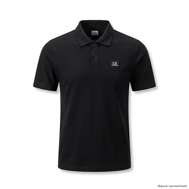 C.P. Simple Style Black Polo Shirt