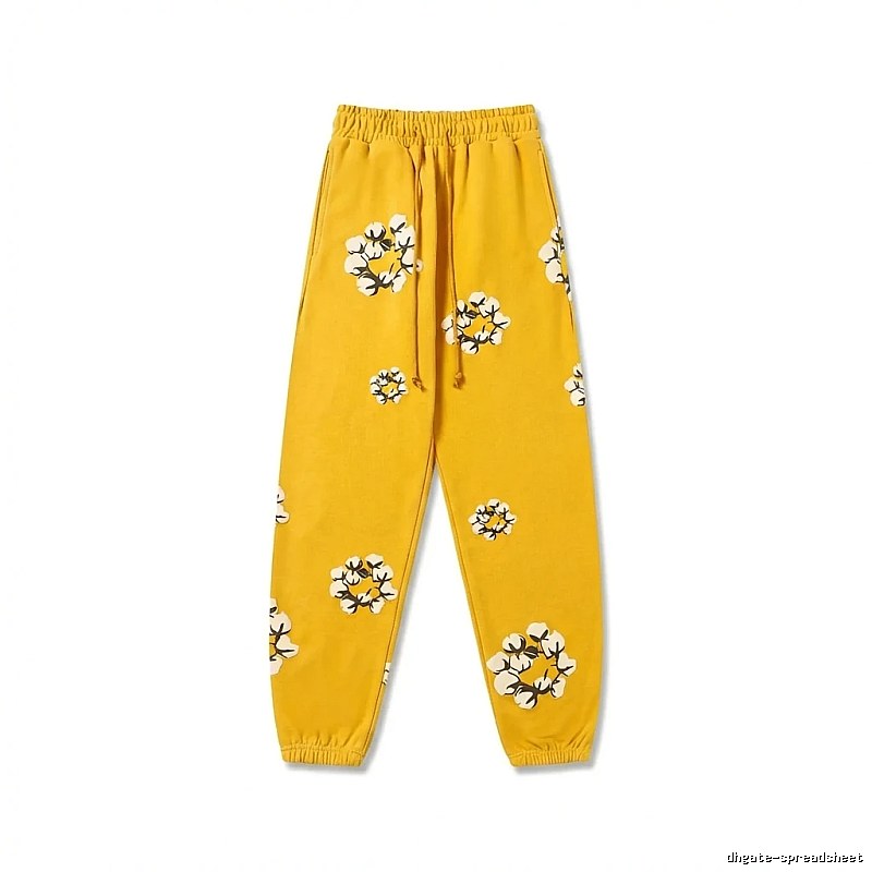 DENIM TEARS Printed Retro Yellow Sweatpants