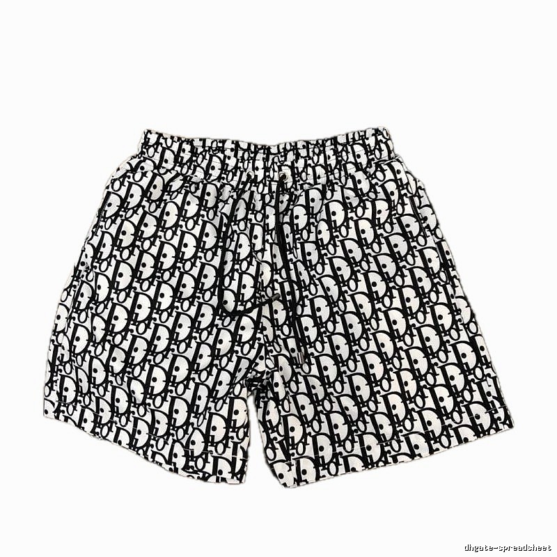 Dior All-over Monogram Print Casual Style Black and White Shorts
