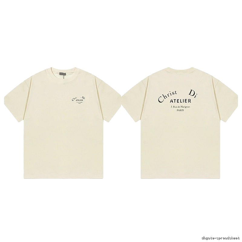 Dior Atelier Minimalist Style Beige Short-sleeve T-shirt
