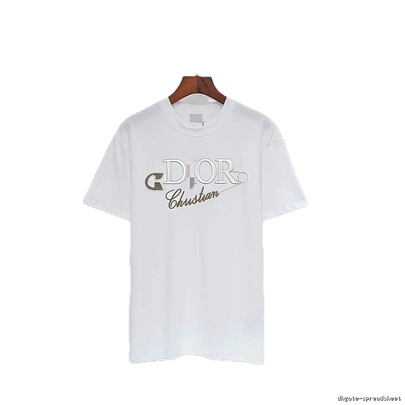 Dior Embroidered Light Luxury Style White Short-sleeve T-shirt