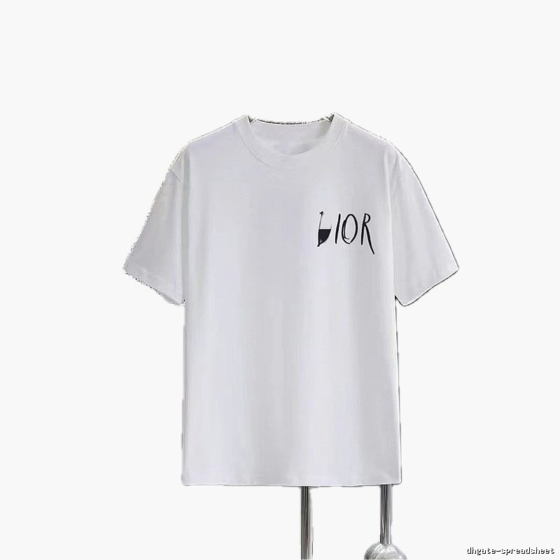 Dior Graffiti Casual Style White Short-sleeve T-shirt