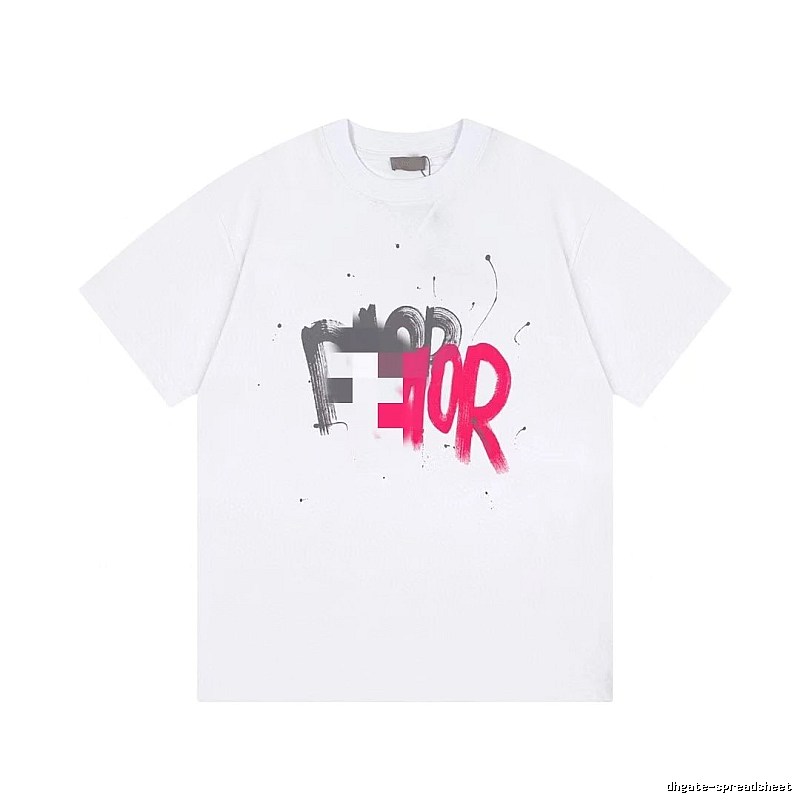 Dior Graffiti Collection Street Style White Short-sleeve T-shirt
