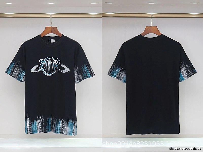Dior Graffiti Cool Trendy Black Short-sleeve T-shirt