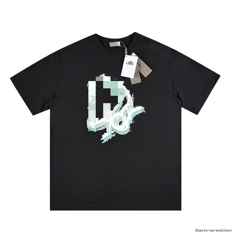Dior Graffiti Cool & Trendy Style Black Short-sleeve T-shirt